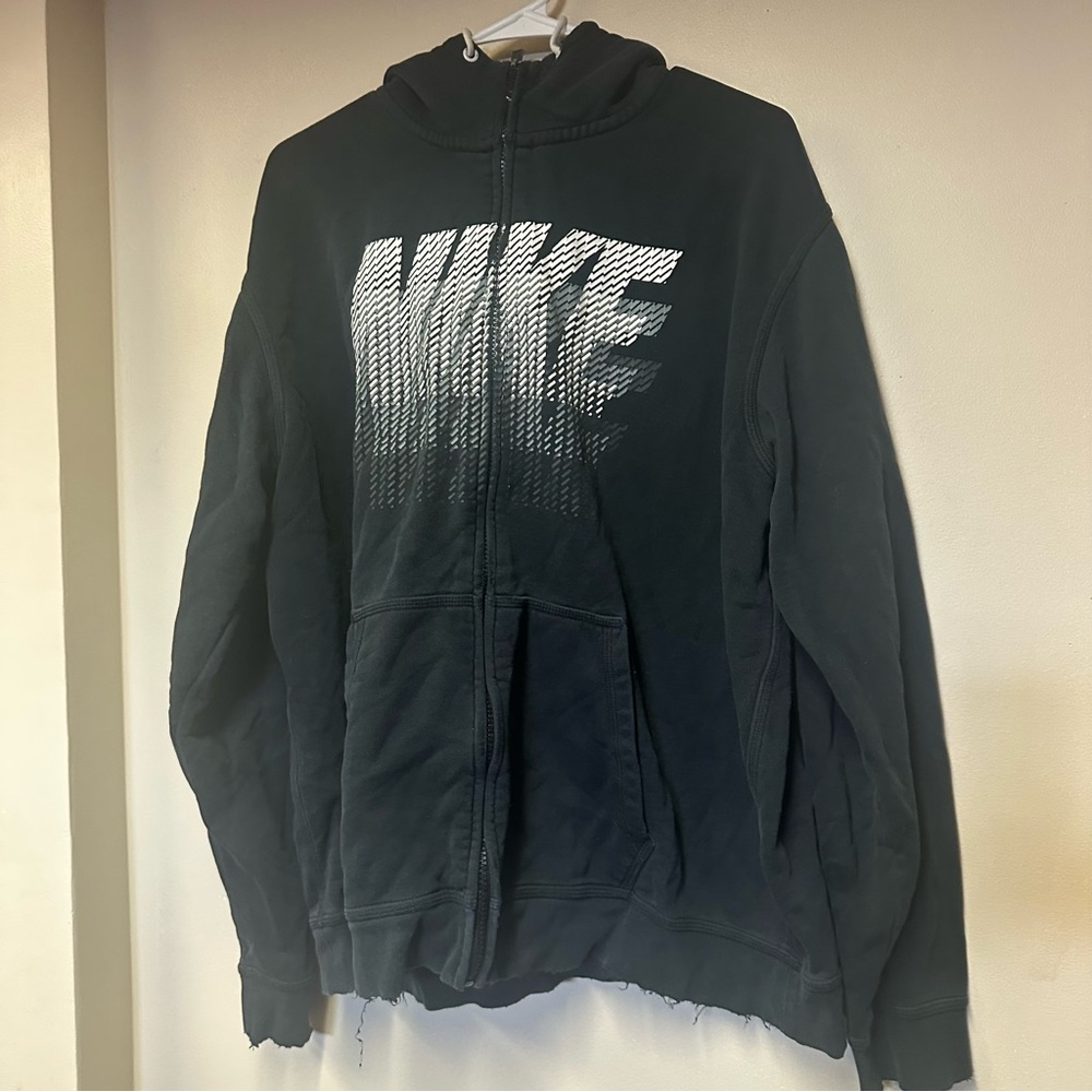 Nike‎ Dark Gray Full-Zip Hoodie. Had bleach spots.